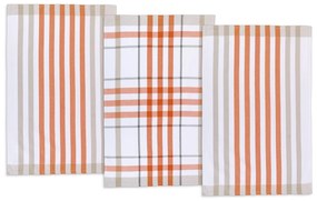 Bellatex Kuchynská utierka káro oranžová, 50 x 70 cm, sada 3 ks