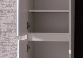 Zrkadlová viacúčelová skriňa s policami Mirror, 37 cm, biela