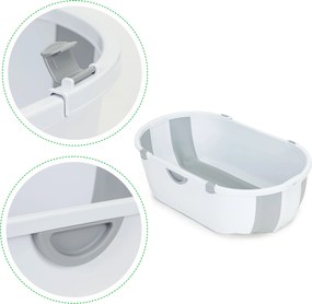 Detská cestovná vanička so sklopným odtokom sivá ECOTOYS