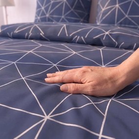Kvalitex Bavlnené obliečky NORDIC COLLECTION 140x200 + 70x90 cm - GRID modrý