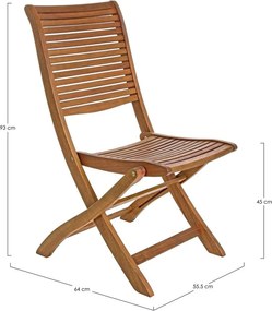 Drevená záhradná stolička v prírodnej farbe Noemi – Bizzotto