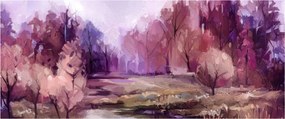 Obraz - Jesenná krajinomaľba (120x50 cm)