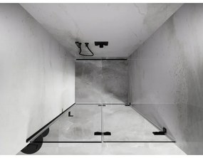 Mexen, Mexen Lunar-F pravé skladacie sprchové dvere 80 cm, priehľadné, čierne - 836-080-000-70-00-P