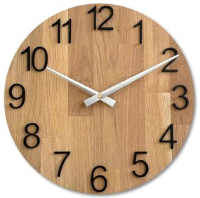 Elegantné nástenné hodiny z masívneho dubu I SENTOP MAS016-OSMO-3041-heads/silver