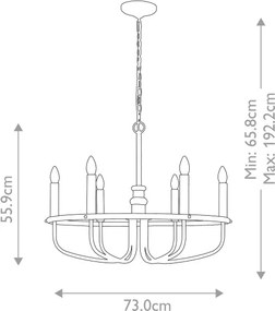 Kichler KL-CAPITOL-HILL6-BN-Luster na reťazi CAPITOL HILL 6xE14/40W/230V chróm