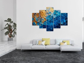 Obraz - Modrozlatá maľba (150x105 cm)