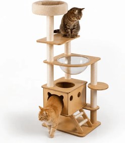 Mačací stromové škrabadlo HAPPY CAT 147x40x40 cm, béžové