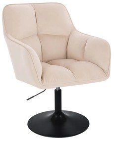 LuxuryForm DESIGN Kreslo AMALFI VELUR na čiernom tanieri - krémové