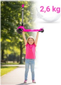 Ricokids Jelly svietiaca v tme detská balančná Kolobežka - ružová