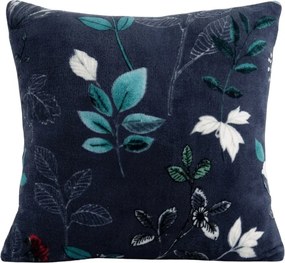 Obojstranná obliečka na vankúšik DUO SENSE NOCTIFLORA 45x45 cm mikroplyš/flanel, tmavomodrý