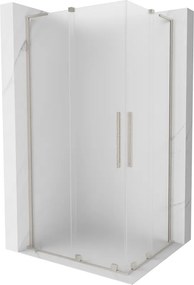 Mexen Velar L Duo, sprchový kút s posuvnými dverami 100 x 90 cm, 8mm sklo námraza, brúsená oceľ, 871-100-090-02-33-97
