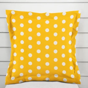 Biante Bavlnená obliečka na vankúš s lemom Sandra SA-598 Biele bodky na žltom 45 x 45 cm