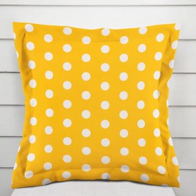 Biante Bavlnená obliečka na vankúš s lemom Sandra SA-598 Biele bodky na žltom 50 x 60 cm