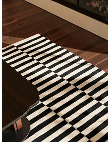 Čierno-biely obojstranný ručne tkaný vlnený koberec 160x230 cm Donna – Hanse Home