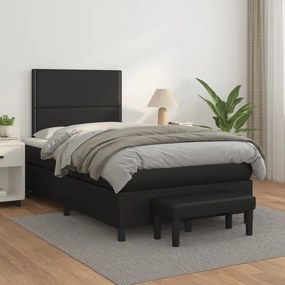 Boxspring posteľ s matracom čierna 120x200 cm umelá koža 3137593