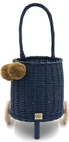 Prútený košík s rúčkou – detský tmavo modrý | Ručne vyrobený košík pre deti
