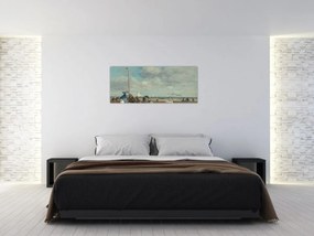 Obraz - Eugène Boudin, Beach  at Trouville, reprodukcia (120x50 cm)