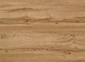 Vysoká komoda Rock, 121 cm, dub Wotan / biely lesk