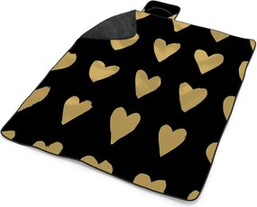 Sablio Plážová deka Zlaté srdiečka: 200x140 cm