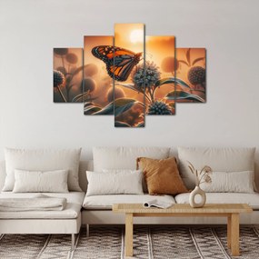 Obraz – Motýľ v zapadajúcom slnku (150x105 cm)