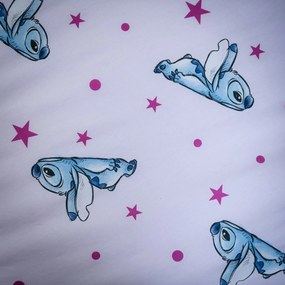Jerry Fabrics Bavlnené napínacie prestieradlo 90x200 + 25 cm - Lilo and Stitch "Pink Stars"