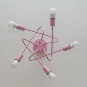 Prisadený luster OXFORD 5xE27/15W/230V ružový