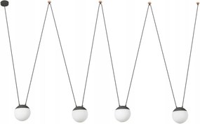 Faro Mine Glass Space závesné svietidlo 4xE27 šedé, dĺžka kábla 8m