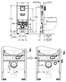 GROHE 36509SH0 - Sada 4 v 1 RAPID SLX 1,13 m, nerezová oceľ