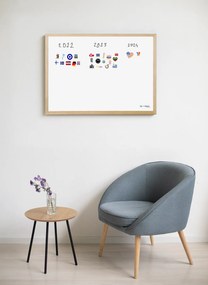 Toptabule.sk  Biela tabuľa na magnetky v drevenom prírodnom ráme 60x40 cm