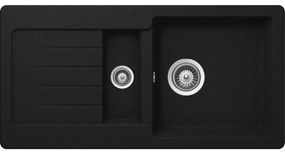 SCHOCK Typos D-150S Cristalite dvojdrez s odkvapávacou plochou, obojstranný, horná montáž, 860 x 435 mm, Onyx, TYPD150SAGON