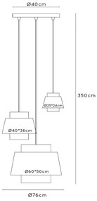 Lucide 21435/13/38 - Luster na lanku TRIBUTE 3xE27/40W/230V krémová