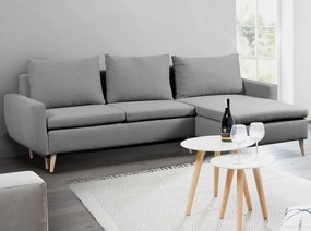 Rohová sedacia súprava Enjoy, sivá látka