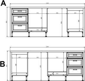 Kuchynská linka Jasmin, antracit/dub