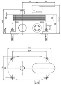 Cersanit S951-305 -Sprchová batéria na podomietkovú inštaláciu CREA lesklý chróm