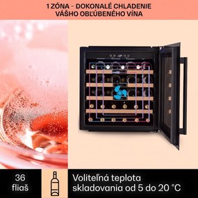 Klarstein Vinsider 36 Built-In Uno, vstavaná vinotéka, 92 l, 36 fliaš, nehrdzavejúca oceľ