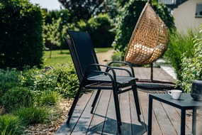 AKCIA Záhradné kreslá TAVERNO set 2ks sivá/čierna II. akosť