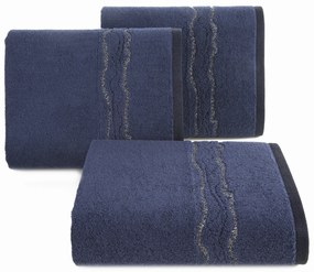 BAVLNENÝ UTERÁK KARIN 70X140 CM TMAVOMODRÁ