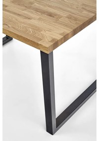 Jedálenský stôl Radus 140 x 85 cm, prírodné drevo / čierna