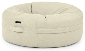 Krémový sedací vak z textílie buklé Roll 135 – SLOWDOWN