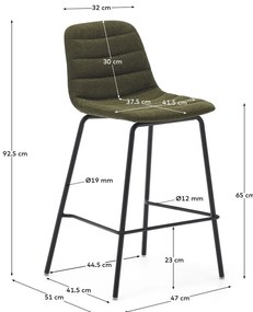 Tmavozelené barové stoličky v súprave 2 ks 92,5 cm Zunilda – Kave Home