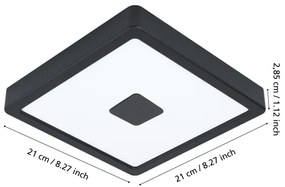 Eglo 900283 - LED Vonkajšie stropné svietidlo IPHIAS LED/17W/230V IP44 čierna