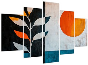 Obraz - Abstrakcia rastliny a slnka (150x105 cm)