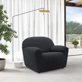 Super strečové poťahy HARMONIA antracitová kreslo (š. 70 - 110 cm)