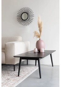 Čierny konferenčný stolík s doskou v dubovom dekore 60x120 cm Fabio – White Label