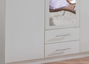 Šatníková skriňa Cliff, 135 cm, biela