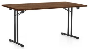 Skladací stôl 160 x 80 cm, čierna podnož, dub silverjack