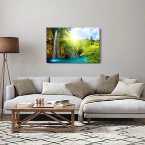 Obraz - vodopády v pralese (90x60 cm)