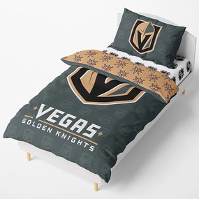 Hokejové posteľné obliečky NHL Vegas Golden Knights - motív Shields - 100% bavlna renforcé - 70 x 90 cm + 140 x 200 cm