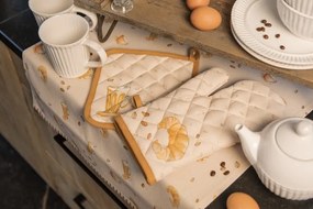 Béžový bavlnený behúň na stôl Your Favorite Breakfast - 50*140 cm