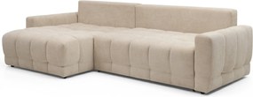 Rohová sedačka Sorenio s funkciou spania ľavá - béžová pletenina Murano 833